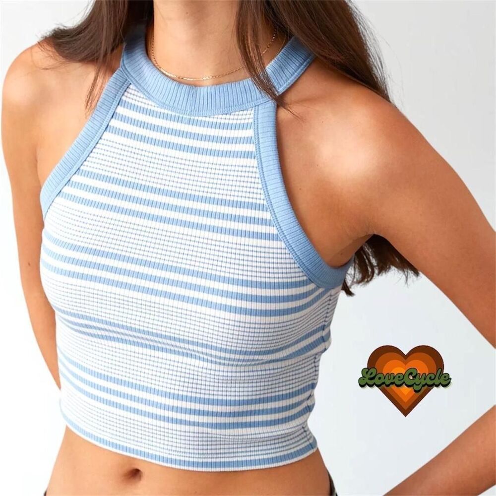 Women's AE Cropped Striped Ribbed Tank Top Bundle – Real Good Collection - Picture 2 of 8